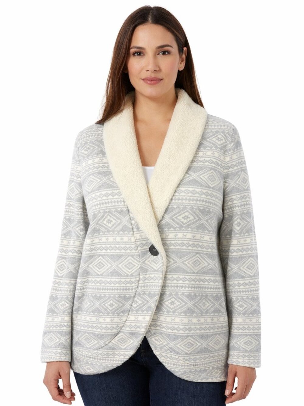 L.L.Bean Fair Isle Shawl Neck Cardigan Size XL Pockets